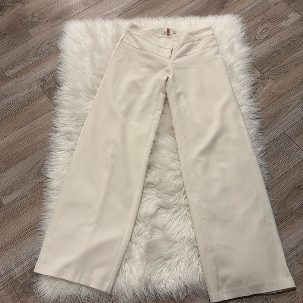 Off white wide leg dress pants